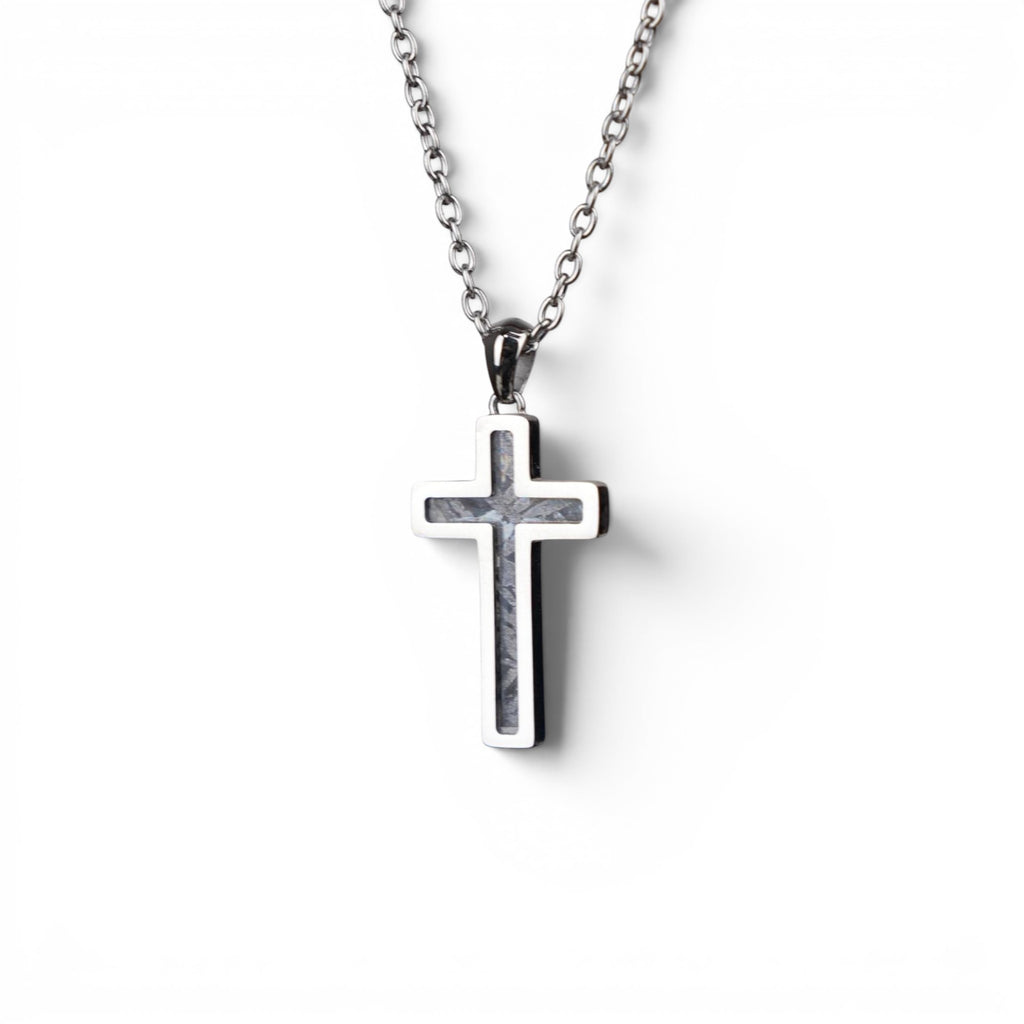 The Cross — Aletai iron meteorite pendant in presentation case with signed certificate of authenticity.