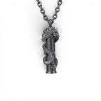 The Dragon — front view of the dragon pendant on dark luxury background.